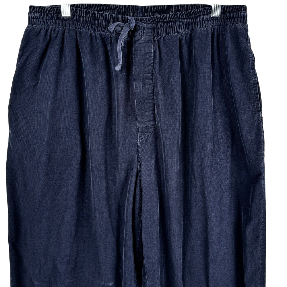 VTG Nautica Sleepwear Men's Navy Blue Corduroy Pajama Lounge Pants Size Large